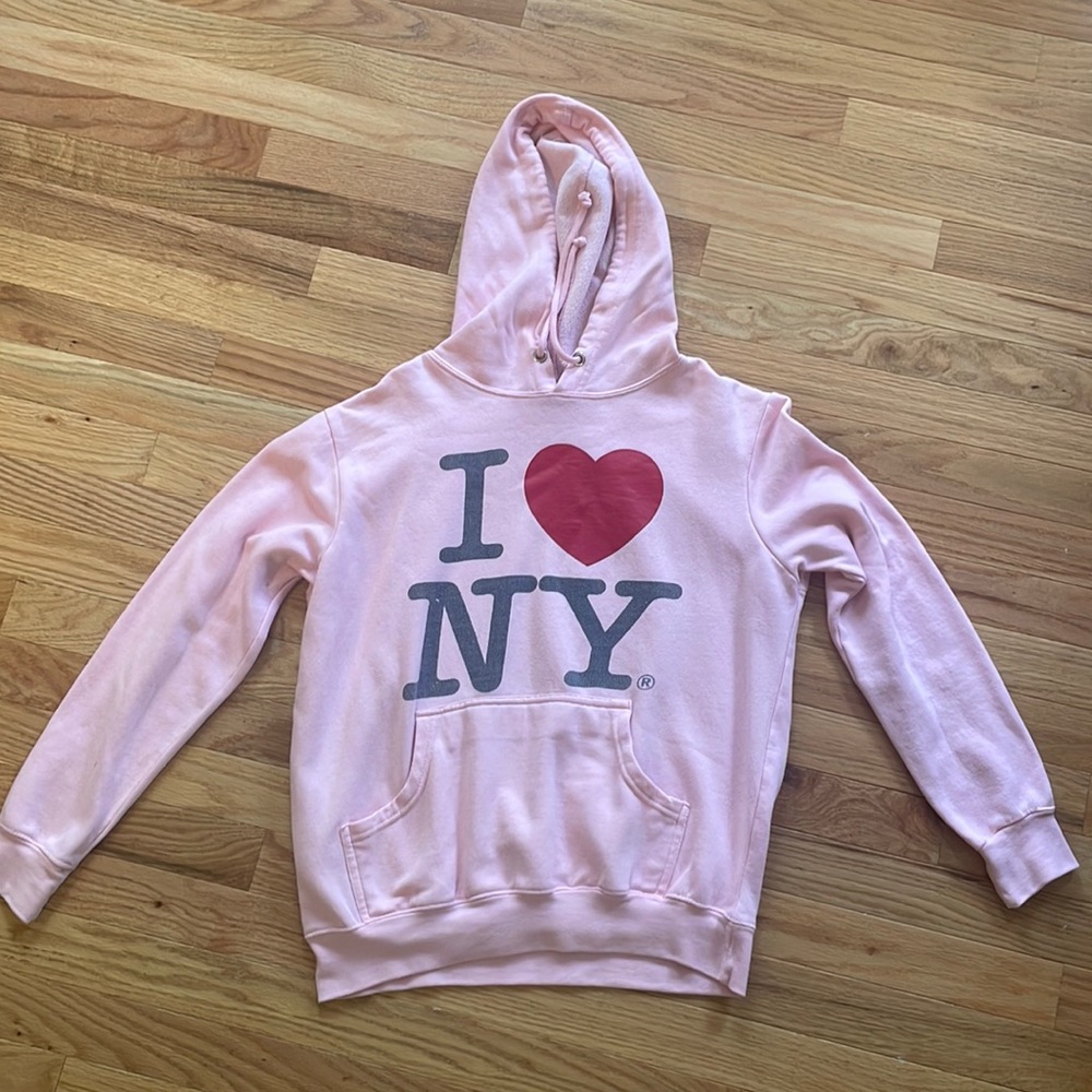 Pink I love NY sweatshirt (slightly used)